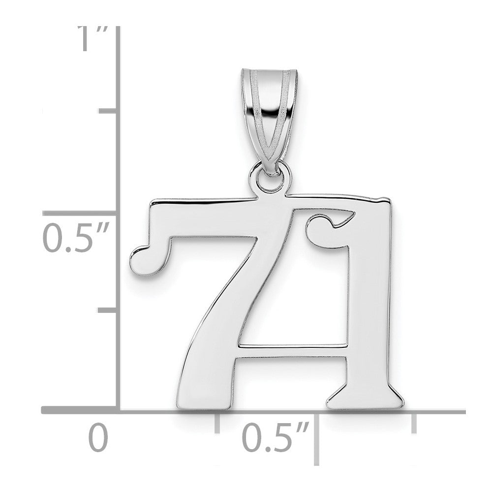 14K White Gold Polished Number 71 Pendant