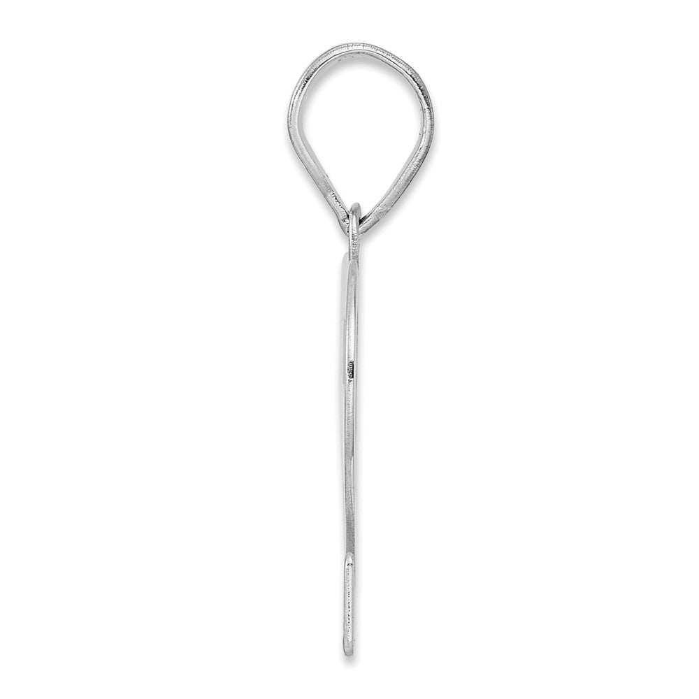 14K White Gold Polished Number 72 Pendant