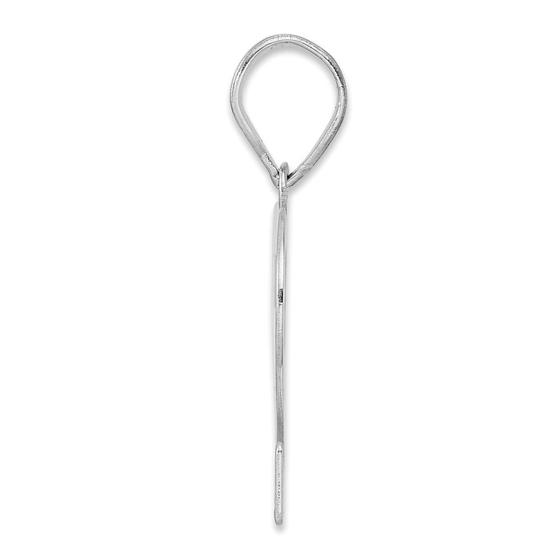 14K White Gold Polished Number 72 Pendant