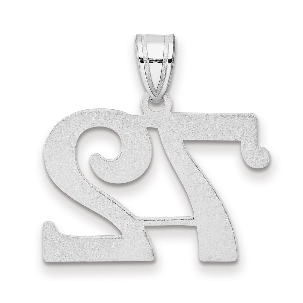 14K White Gold Polished Number 72 Pendant