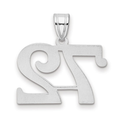 14K White Gold Polished Number 72 Pendant