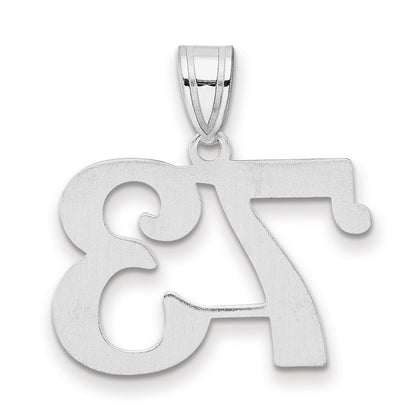 14K White Gold Polished Number 73 Pendant