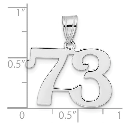 14K White Gold Polished Number 73 Pendant