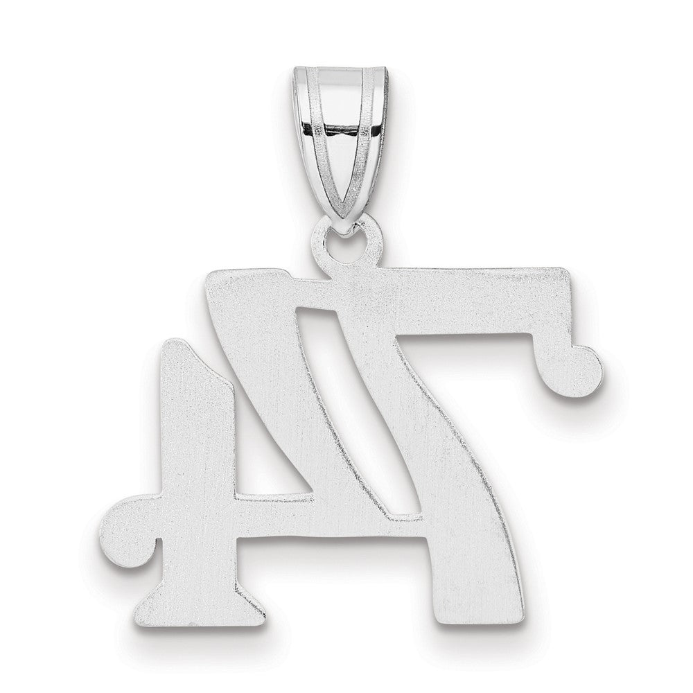 14K White Gold Polished Number 74 Pendant