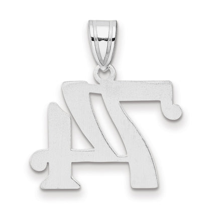 14K White Gold Polished Number 74 Pendant
