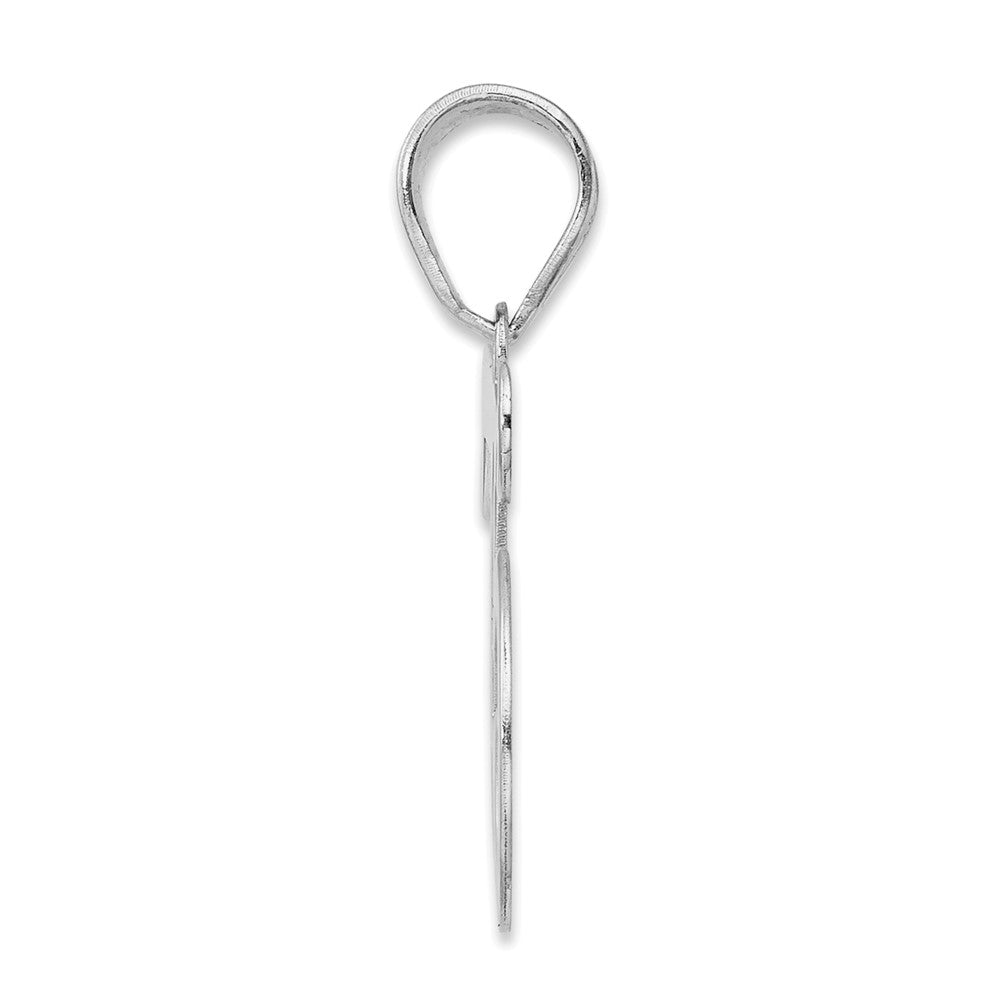 14K White Gold Polished Number 75 Pendant