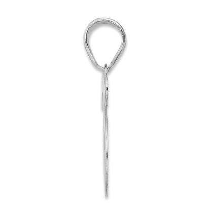 14K White Gold Polished Number 75 Pendant