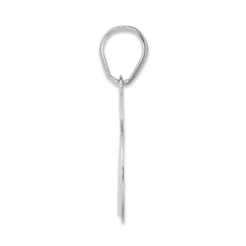 14K White Gold Polished Number 76 Pendant