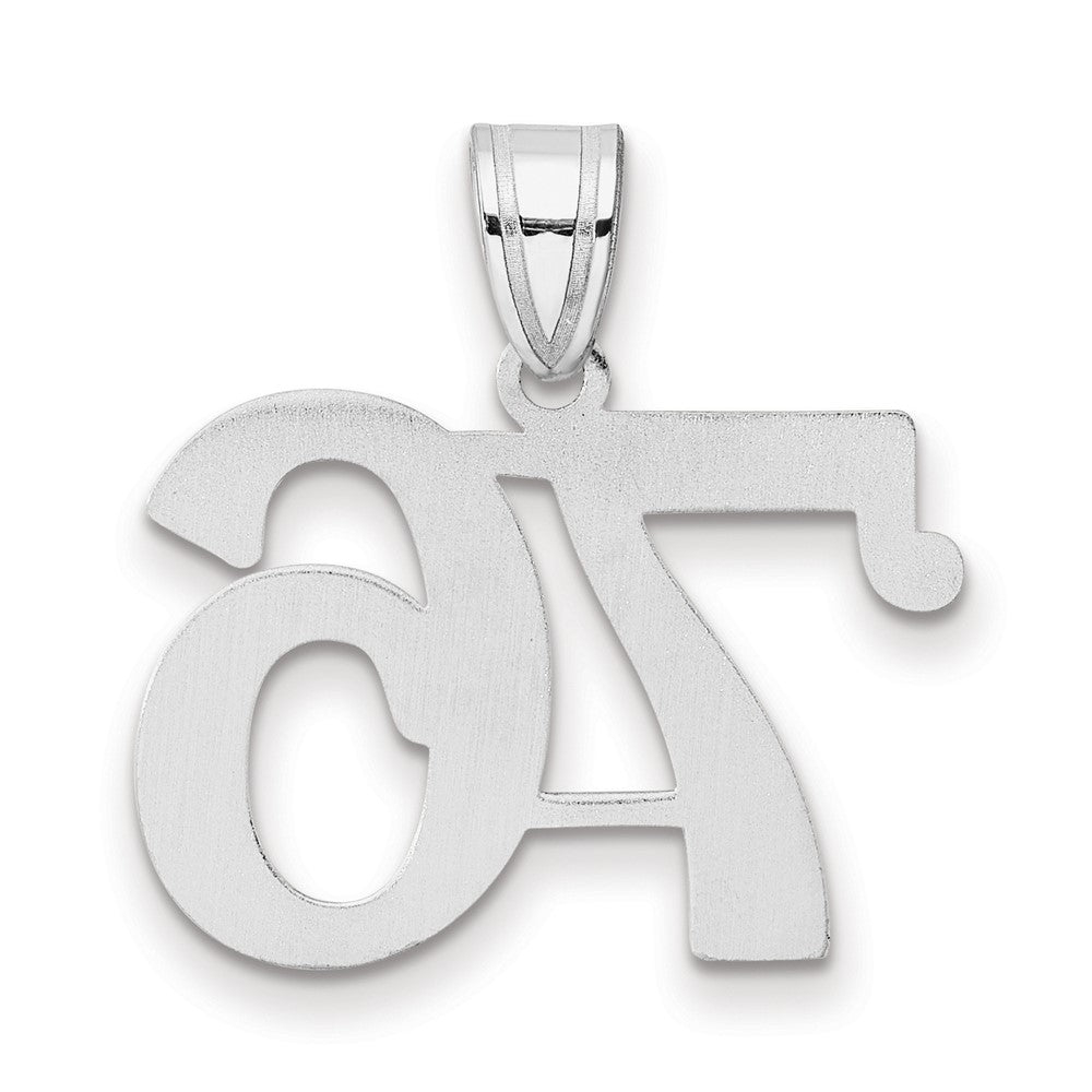 14K White Gold Polished Number 76 Pendant