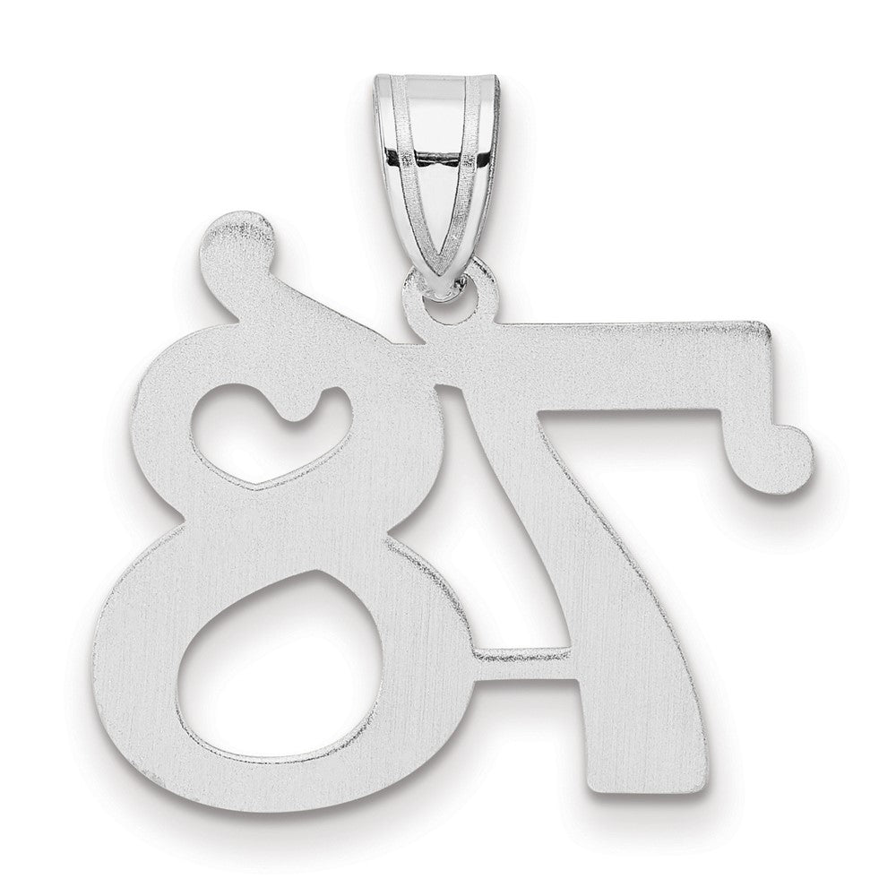 14K White Gold Polished Number 78 Pendant