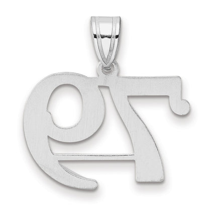 14K White Gold Polished Number 79 Pendant