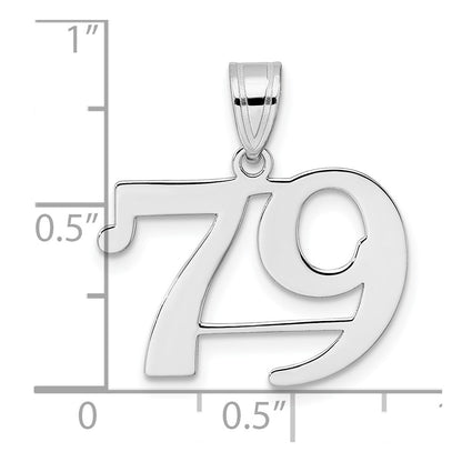 14K White Gold Polished Number 79 Pendant