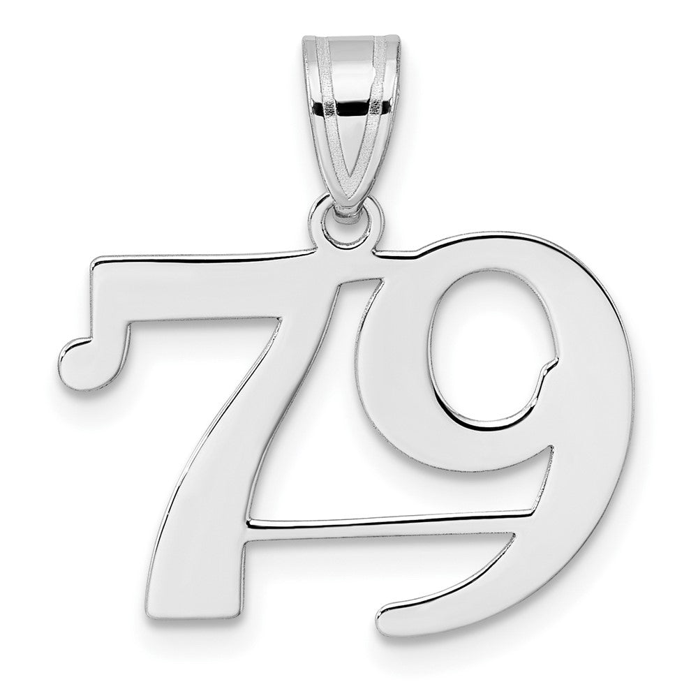 14K White Gold Polished Number 79 Pendant