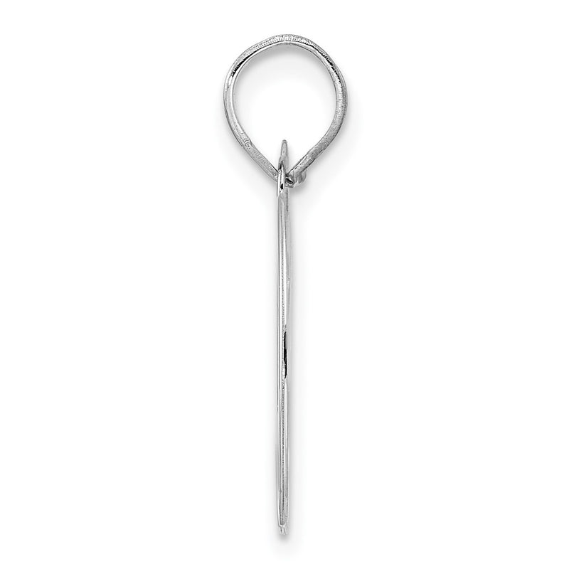 14K White Gold Polished Number 80 Pendant