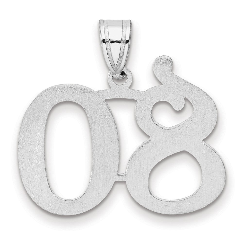 14K White Gold Polished Number 80 Pendant