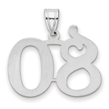 14K White Gold Polished Number 80 Pendant