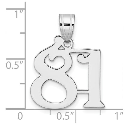 14K White Gold Polished Number 81 Pendant