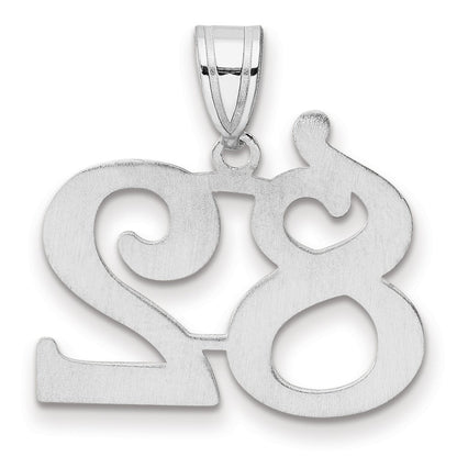 14K White Gold Polished Number 82 Pendant
