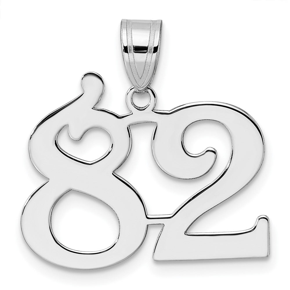 14K White Gold Polished Number 82 Pendant