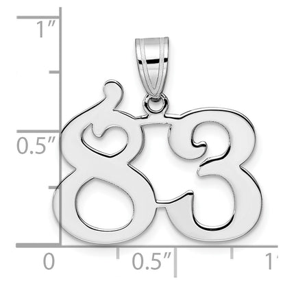 14K White Gold Polished Number 83 Pendant