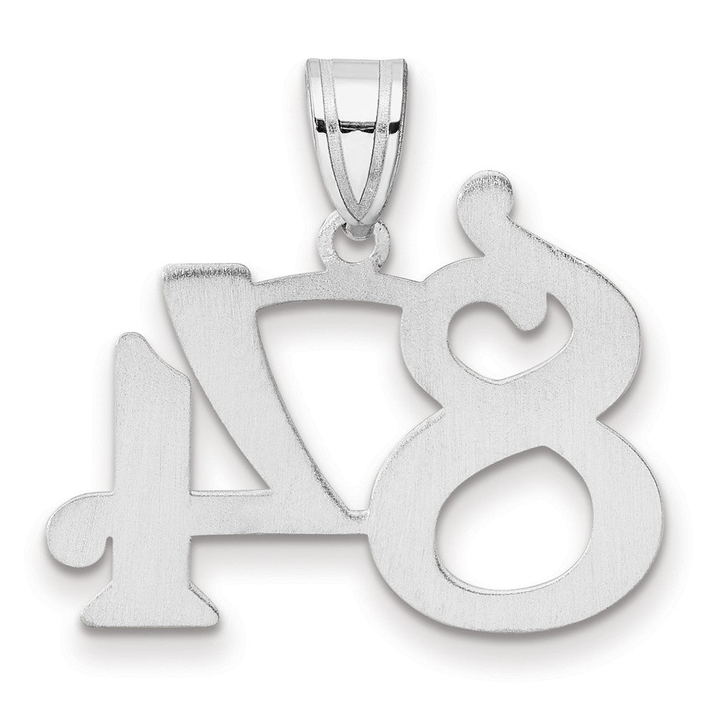 14K White Gold Polished Number 84 Pendant