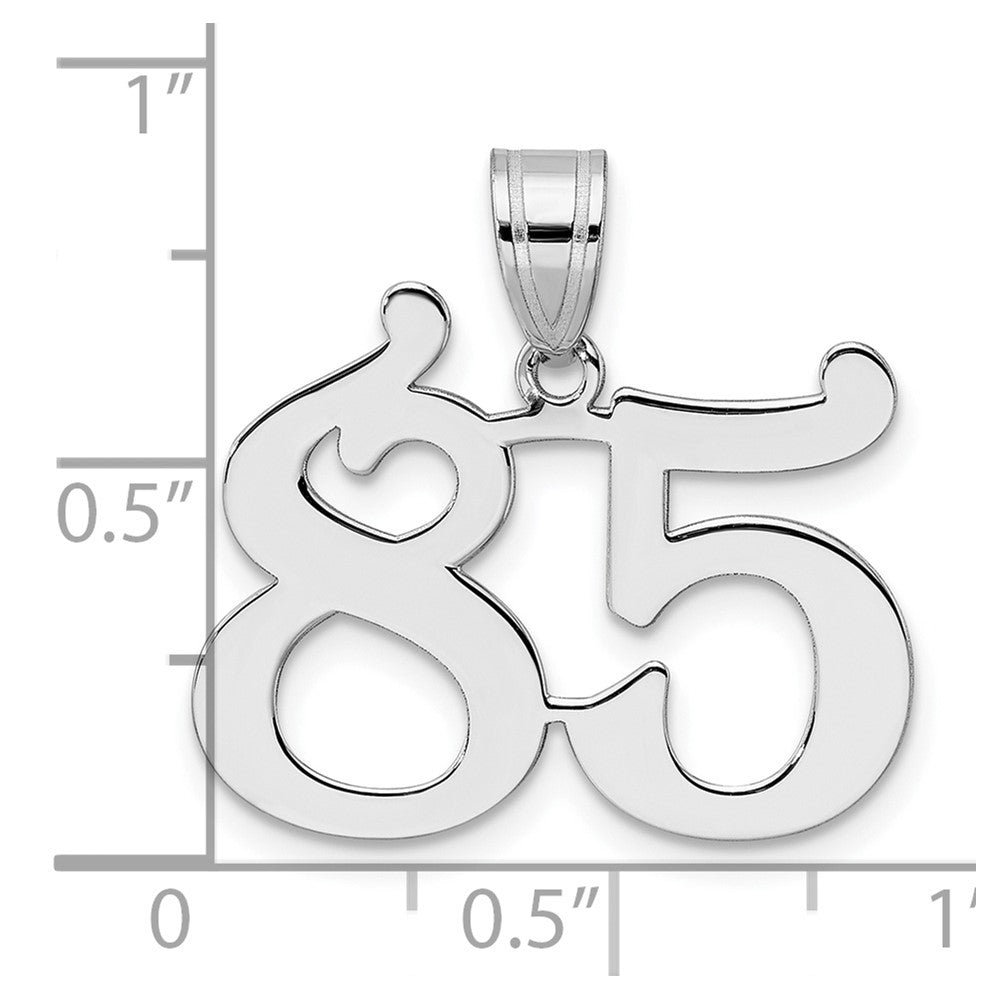 14K White Gold Polished Number 85 Pendant