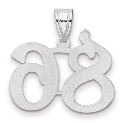 14K White Gold Polished Number 86 Pendant