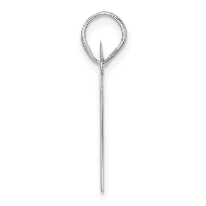14K White Gold Polished Number 87 Pendant