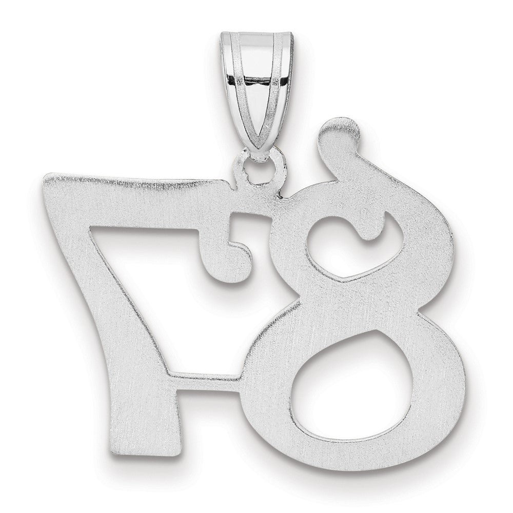 14K White Gold Polished Number 87 Pendant
