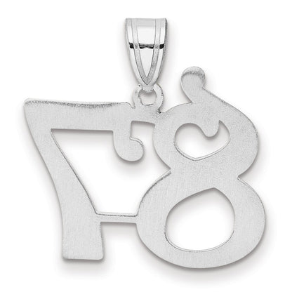 14K White Gold Polished Number 87 Pendant