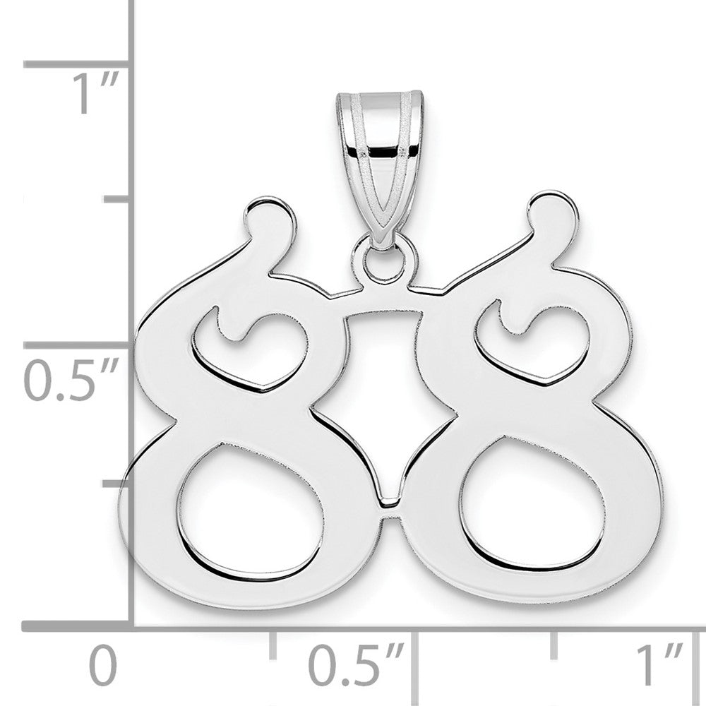 14K White Gold Polished Number 88 Pendant