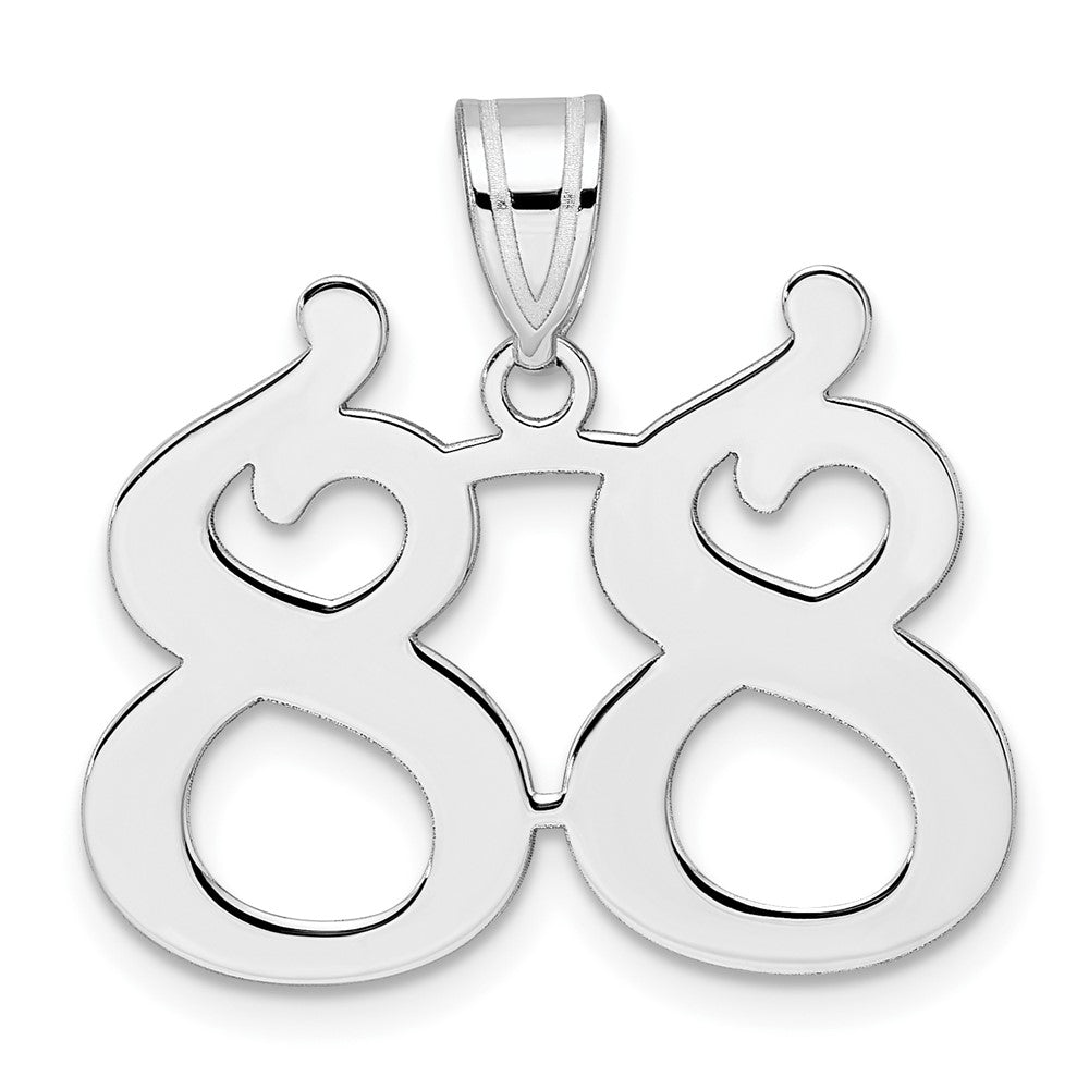 14K White Gold Polished Number 88 Pendant