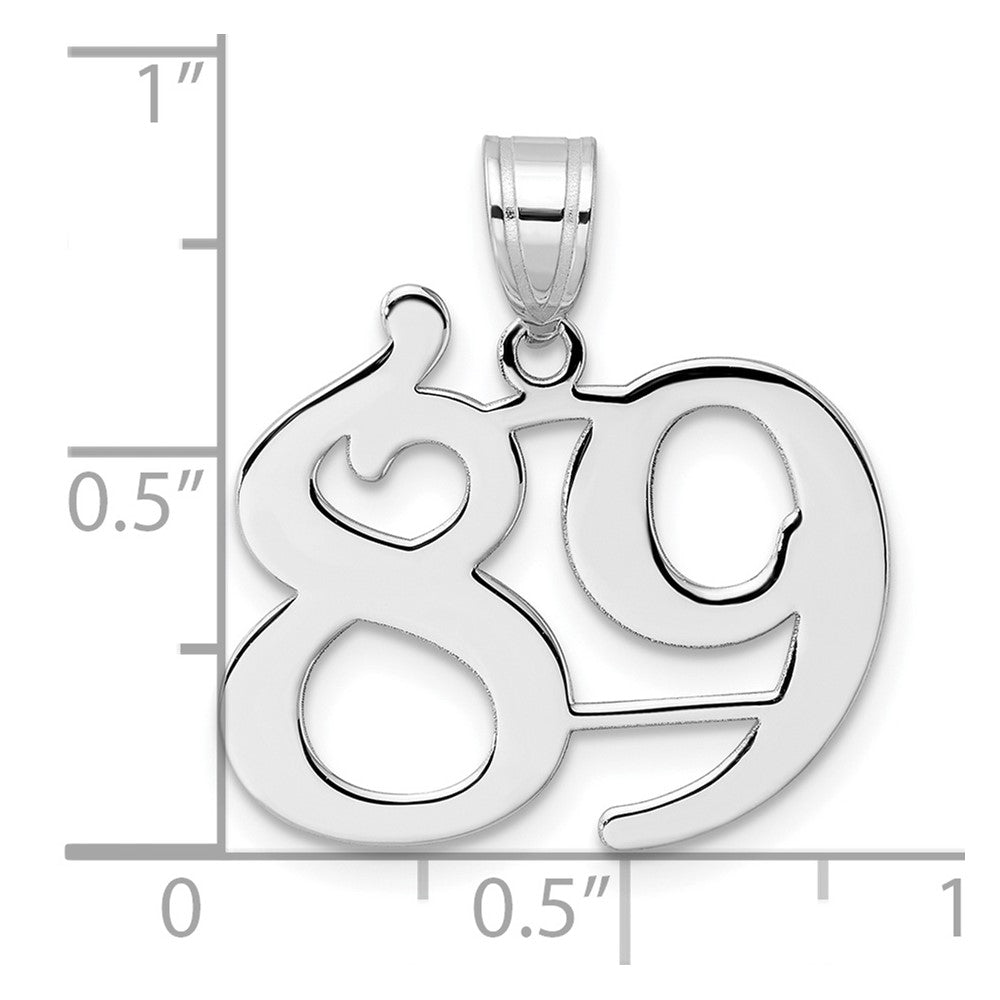 14K White Gold Polished Number 89 Pendant