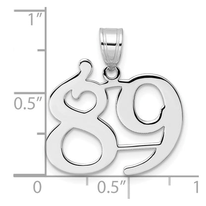 14K White Gold Polished Number 89 Pendant
