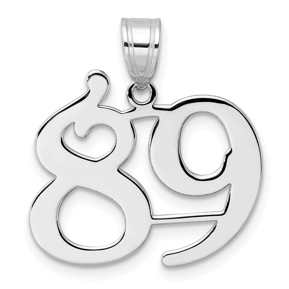 14K White Gold Polished Number 89 Pendant