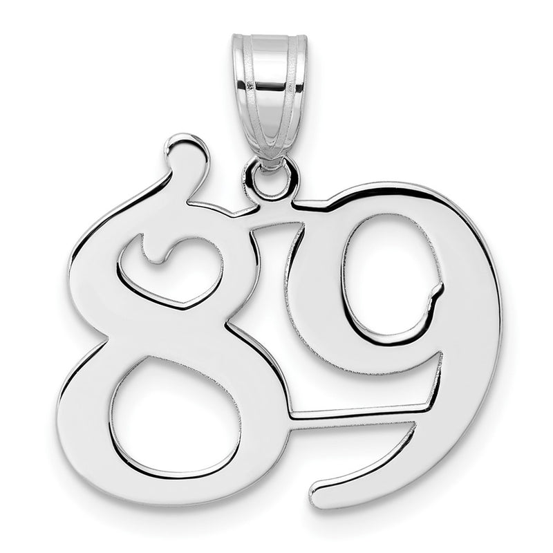 14K White Gold Polished Number 89 Pendant