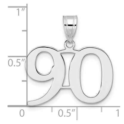 14K White Gold Polished Number 90 Pendant