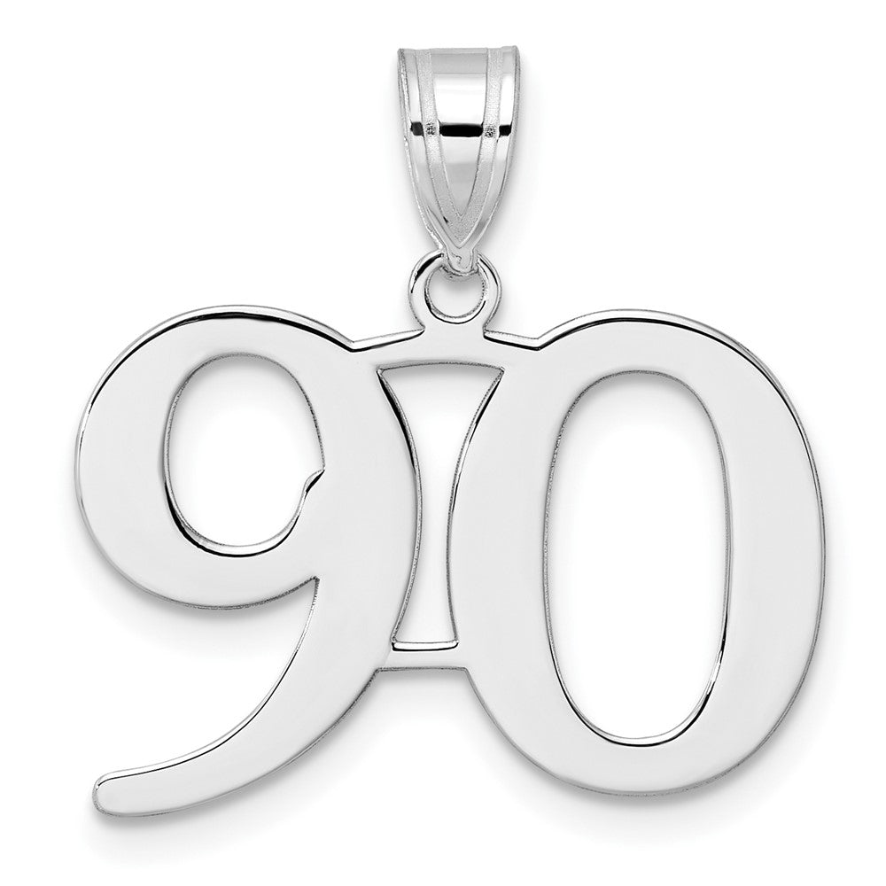 14K White Gold Polished Number 90 Pendant