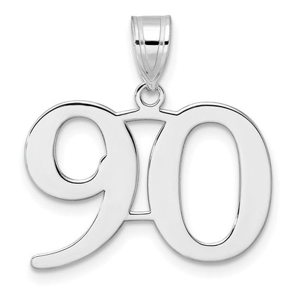 14K White Gold Polished Number 90 Pendant