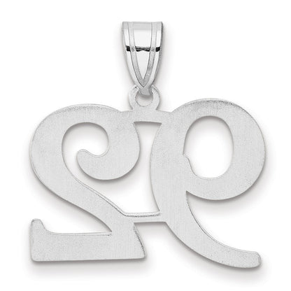 14K White Gold Polished Number 92 Pendant