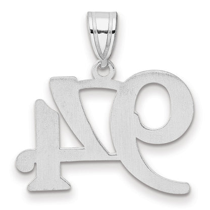 14K White Gold Polished Number 94 Pendant
