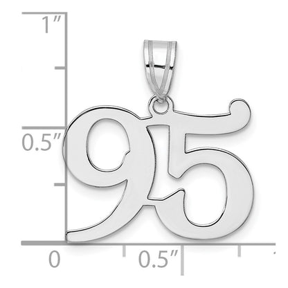 14K White Gold Polished Number 95 Pendant