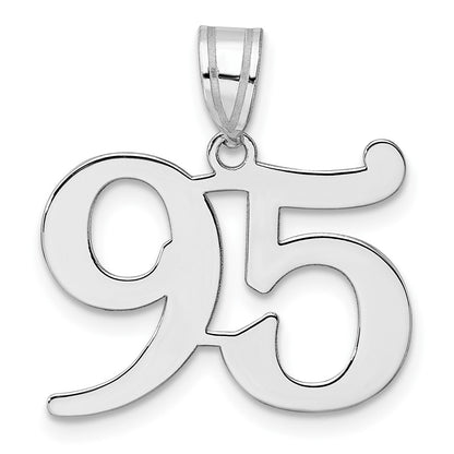 14K White Gold Polished Number 95 Pendant