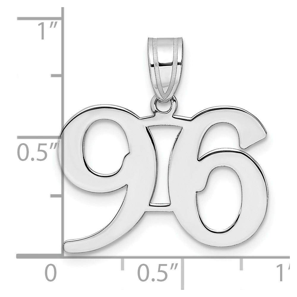 14K White Gold Polished Number 96 Pendant