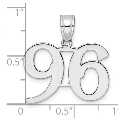14K White Gold Polished Number 96 Pendant