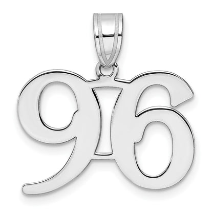 14K White Gold Polished Number 96 Pendant