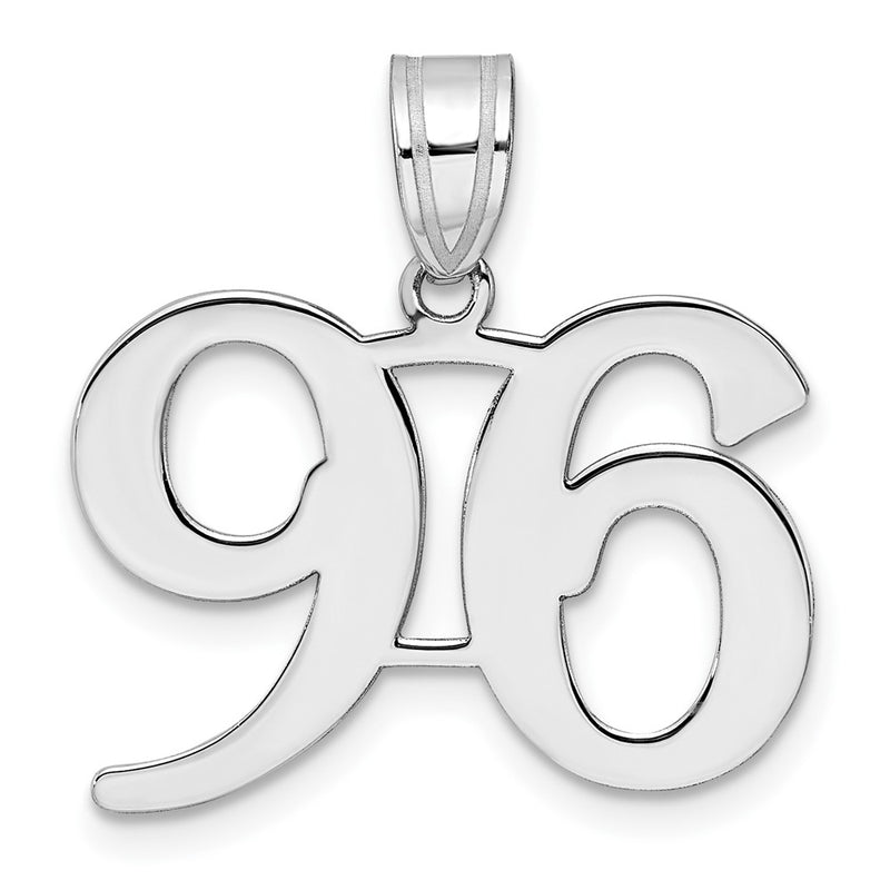 14K White Gold Polished Number 96 Pendant