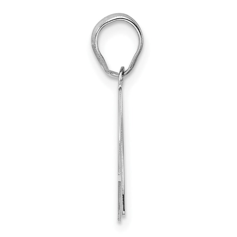 14K White Gold Polished Number 97 Pendant