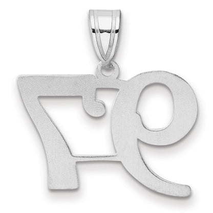 14K White Gold Polished Number 97 Pendant