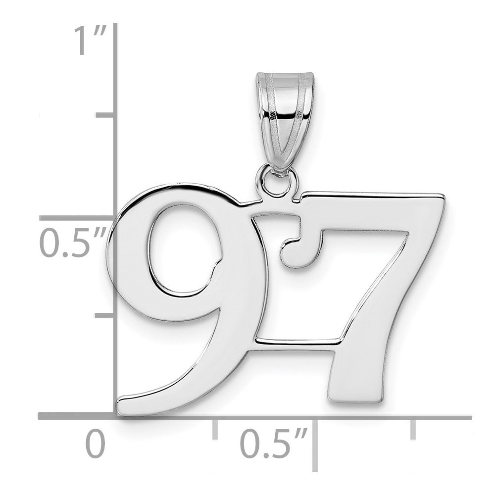 14K White Gold Polished Number 97 Pendant